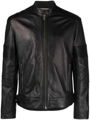 Kožená bunda na zip Zadig&voltaire černá