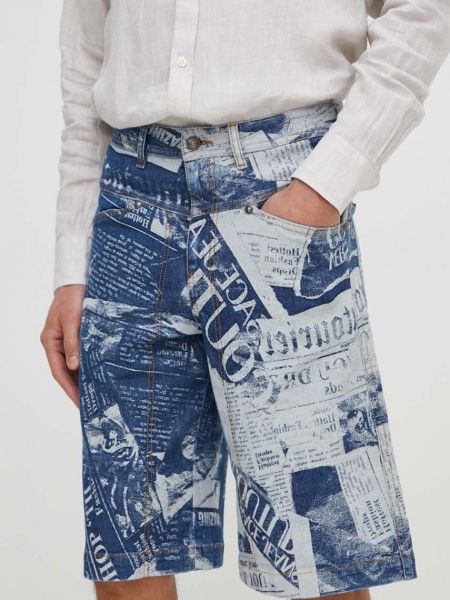 Kratke traper hlače Versace Jeans Couture plava
