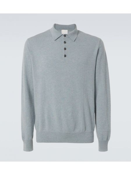 Cashmere poloskjorte Allude blå