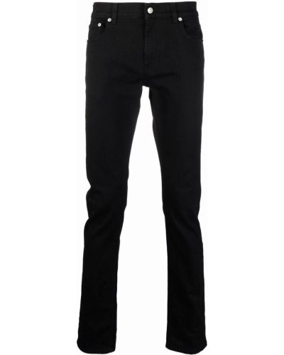 Straight fit džíny s výšivkou Alexander Mcqueen černé