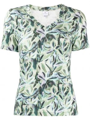 T-shirt med mönster i blommigt Ps Paul Smith grön