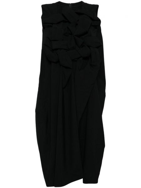 Černé vlněné midi šaty Comme Des Garçons