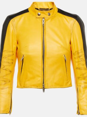 Usnjena jakna Balenciaga rumena