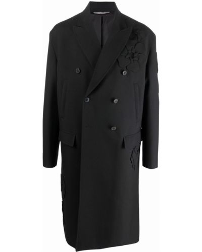 Virágos kabát Valentino Garavani fekete