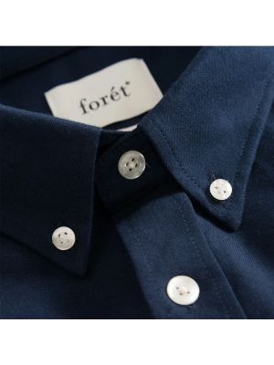 Camisa de algodón manga larga Forét azul