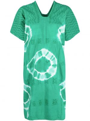 Памучна мини рокля с tie-dye ефект Pippa Holt зелено
