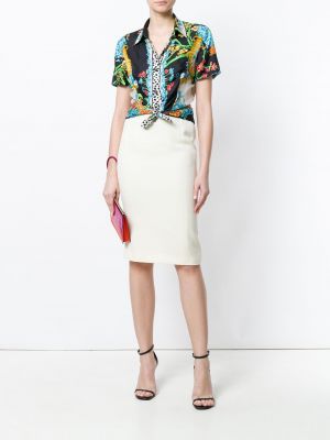 Falda midi ajustada Versace Pre-owned blanco
