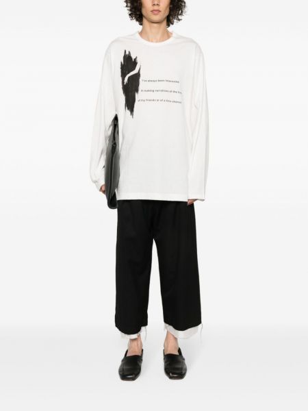 Raštuotas marškinėliai Yohji Yamamoto balta