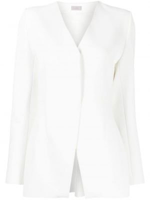 V-hals lang blazer Mrz hvit