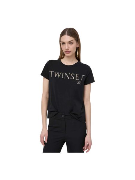 Strick t-shirt Twinset schwarz