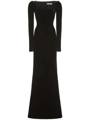 Zamatové večerné šaty Alessandra Rich čierna
