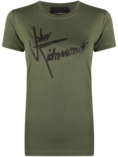 Camiseta con estampado John Richmond verde