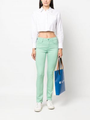 Skinny džíny s nízkým pasem Jacob Cohen zelené