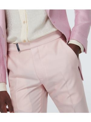 Svileni vuneni odijelo Tom Ford ružičasta