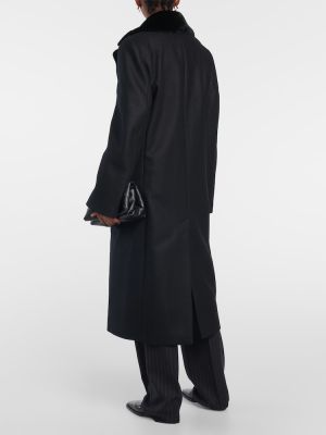 Oversized μάλλινο παλτό Toteme μαύρο