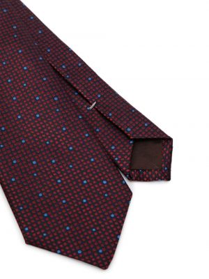 Žakárová hedvábná kravata Canali červená