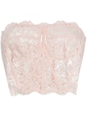 Top de flores de encaje Dolce & Gabbana rosa