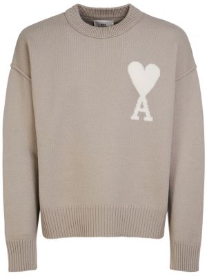 Sweter wełniany filcowy Ami Paris