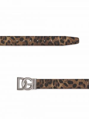 Ceinture à imprimé léopard Dolce & Gabbana marron
