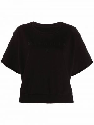 Camiseta con bordado Mm6 Maison Margiela negro