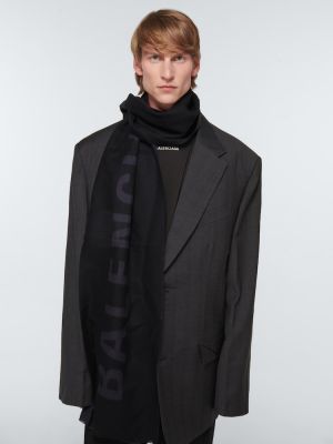Echarpe en laine Balenciaga noir