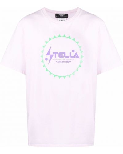 Koszulka z nadrukiem Stella Mccartney różowa