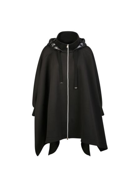 Manteau à capuche asymétrique Herno noir