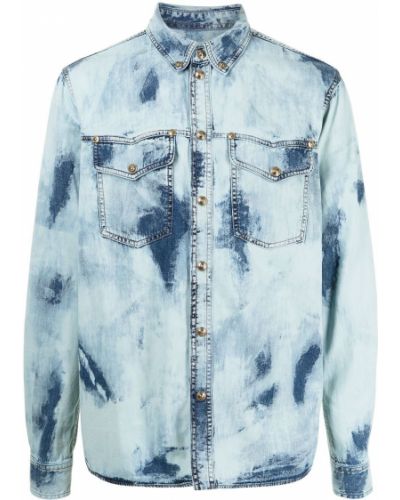 Camicia jeans tie-dye Versace Jeans Couture blu