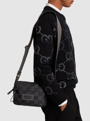 Crossbody torbica iz najlona Gucci siva