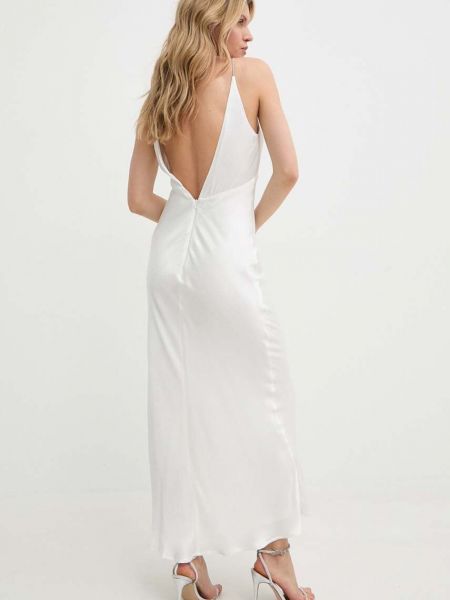 Biała sukienka długa Bardot