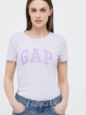 Памучна тениска Gap виолетово
