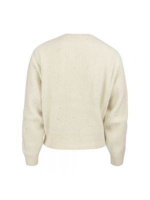 Jersey de lana de cachemir de tela jersey Brunello Cucinelli beige