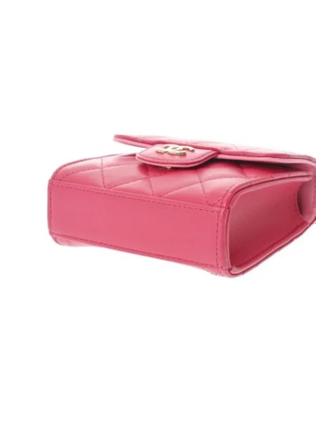 Bolsas de cadena de cuero retro Chanel Vintage rosa