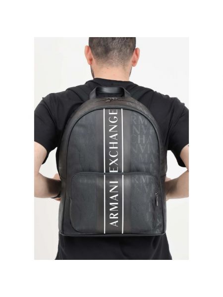 Plecak z nadrukiem Armani Exchange czarny