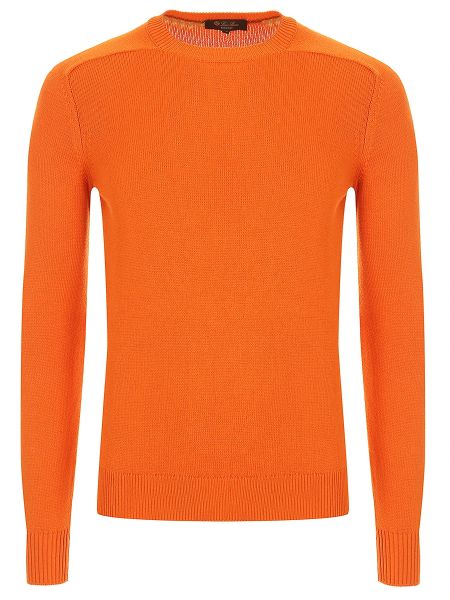 Хлопковый свитер Loro Piana оранжевый
