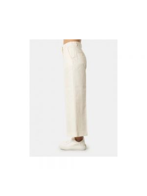 Pantalones de lino de algodón Max Mara Weekend blanco