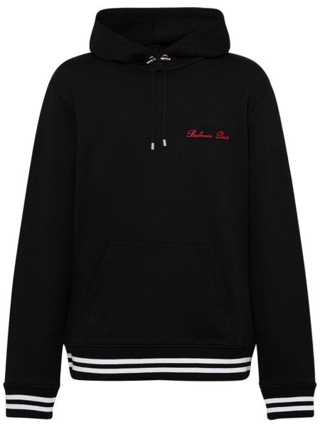 Hoodie i bomull Balmain svart