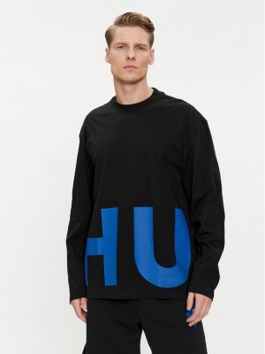 T-shirt a maniche lunghe Hugo nero