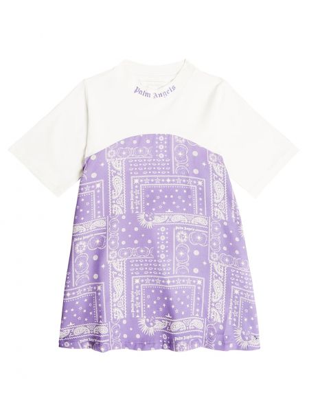 Paisley bomull dress for jenter Palm Angels Kids lilla