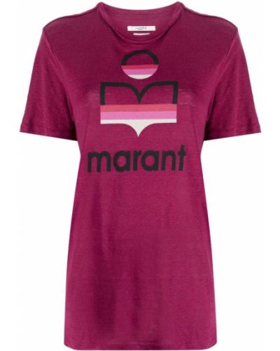 Camiseta con estampado Isabel Marant étoile rosa