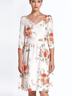 Obleka s cvetličnim vzorcem Colett bela
