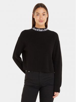 Πουλόβερ σε φαρδιά γραμμή Calvin Klein Jeans μαύρο