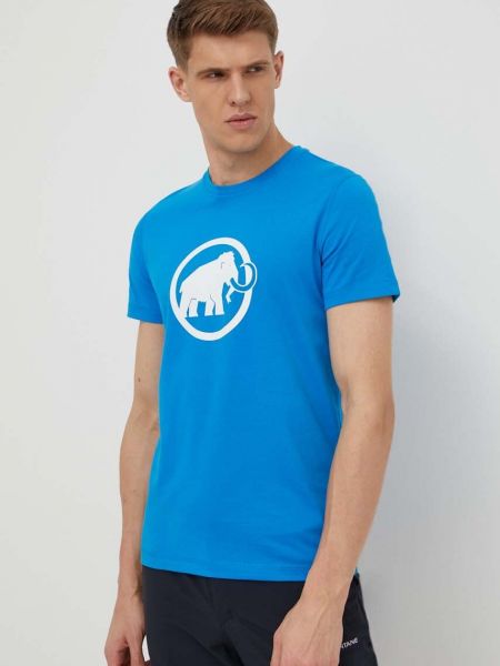 Тениска с дълъг ръкав с принт Mammut синьо