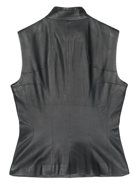 Kožená vesta na zip Chanel Pre-owned černá