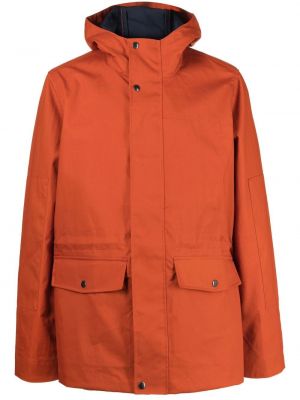 Bombažna jakna s kapuco Ps Paul Smith oranžna