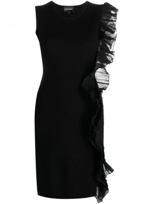 Asimetriškas suknele kokteiline Emporio Armani juoda