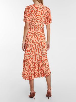 Midi šaty s potiskem Diane Von Furstenberg oranžové