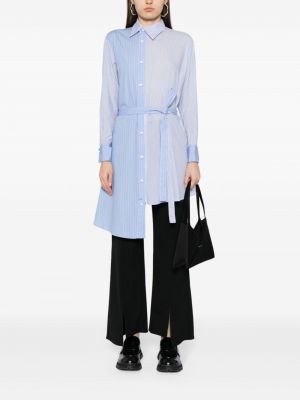 Koszula bawełniana asymetryczna Yohji Yamamoto niebieska