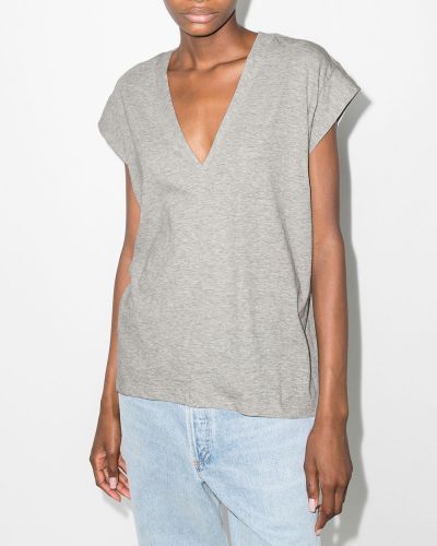 T-shirt mit v-ausschnitt Frame grau