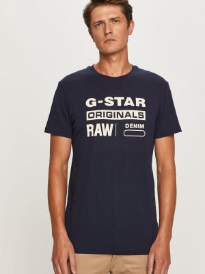 Majica s uzorkom zvijezda G-star Raw plava
